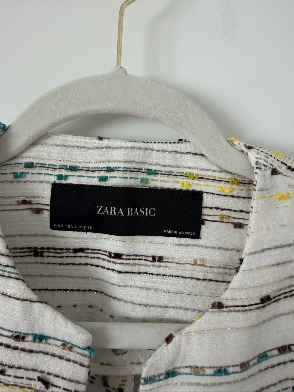 Zara Cream Tweed Peplum Open-Front Jacket with Multicolor Thread - Picture 2 of 3